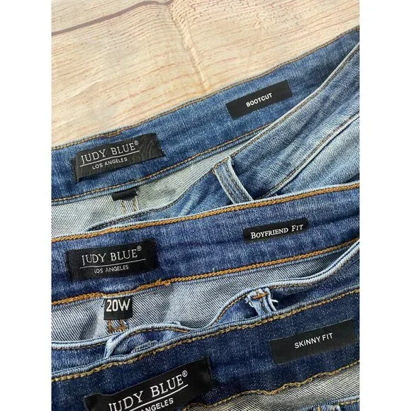 Judy Blue Women's Bundle Of Blue Bootcut/Boyfriend Fit/Skkinny Fit Jeans - 20W